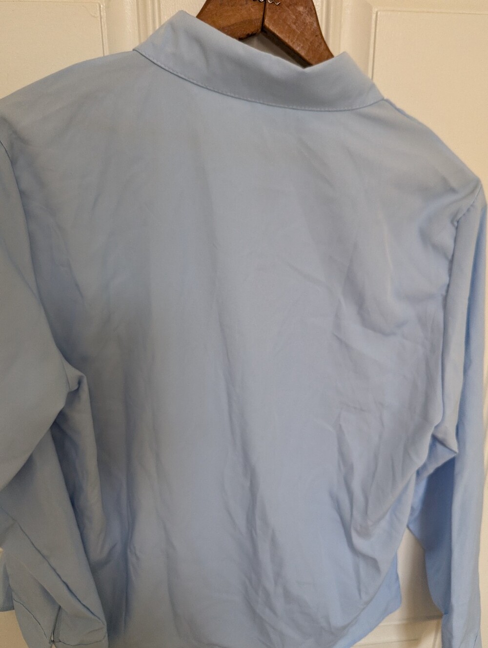 Classic Light Blue Long Sleeve Button Up Blouse Size L - Picture 2 of 3